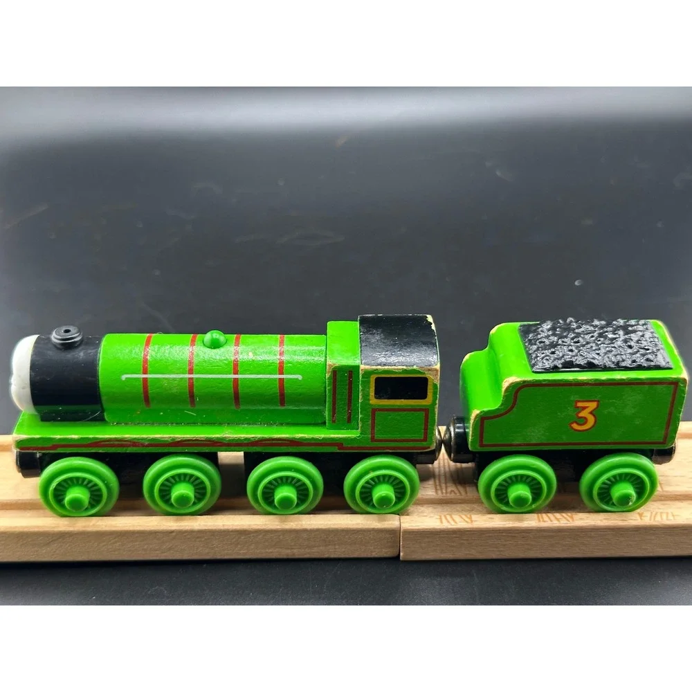 Learning Curve Thomas Henry Wooden Railway Train with Tender‎ Vtg 2003 #3 Green